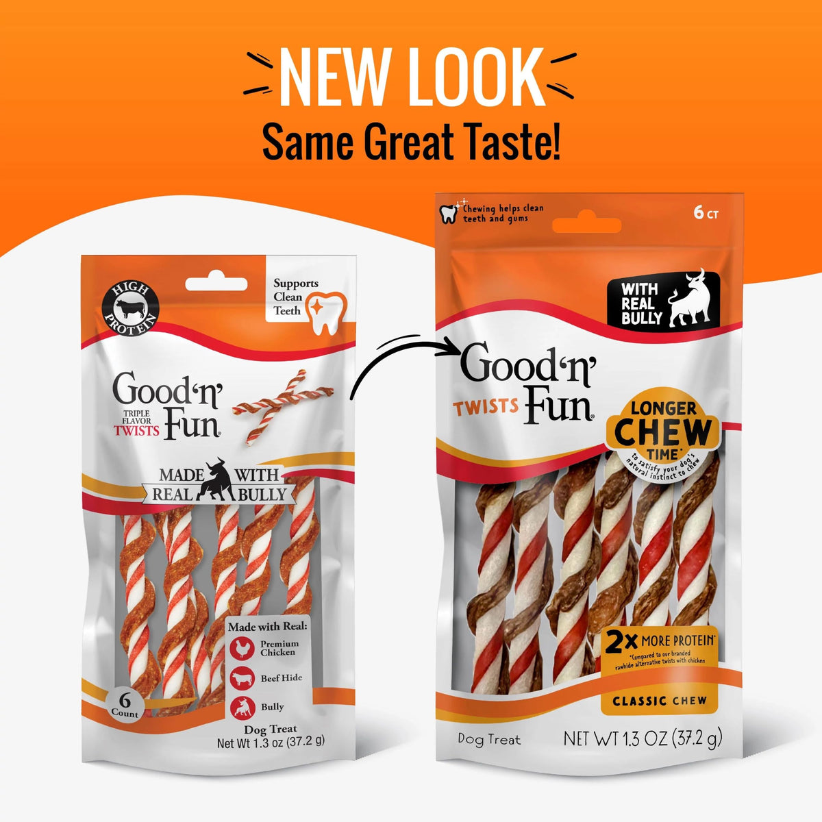 Good 'n' Fun Twists Long-Lasting Dog Treat Made With Real Protein, 70 Count