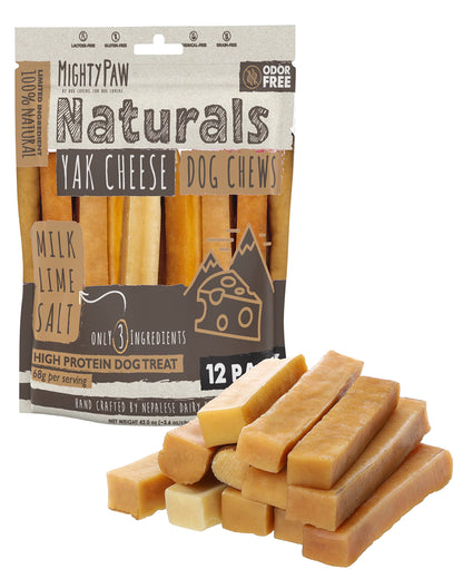 Mighty Paw Yak Chews, Long Lasting Hard Chew for Large Dogs, 4 Pack