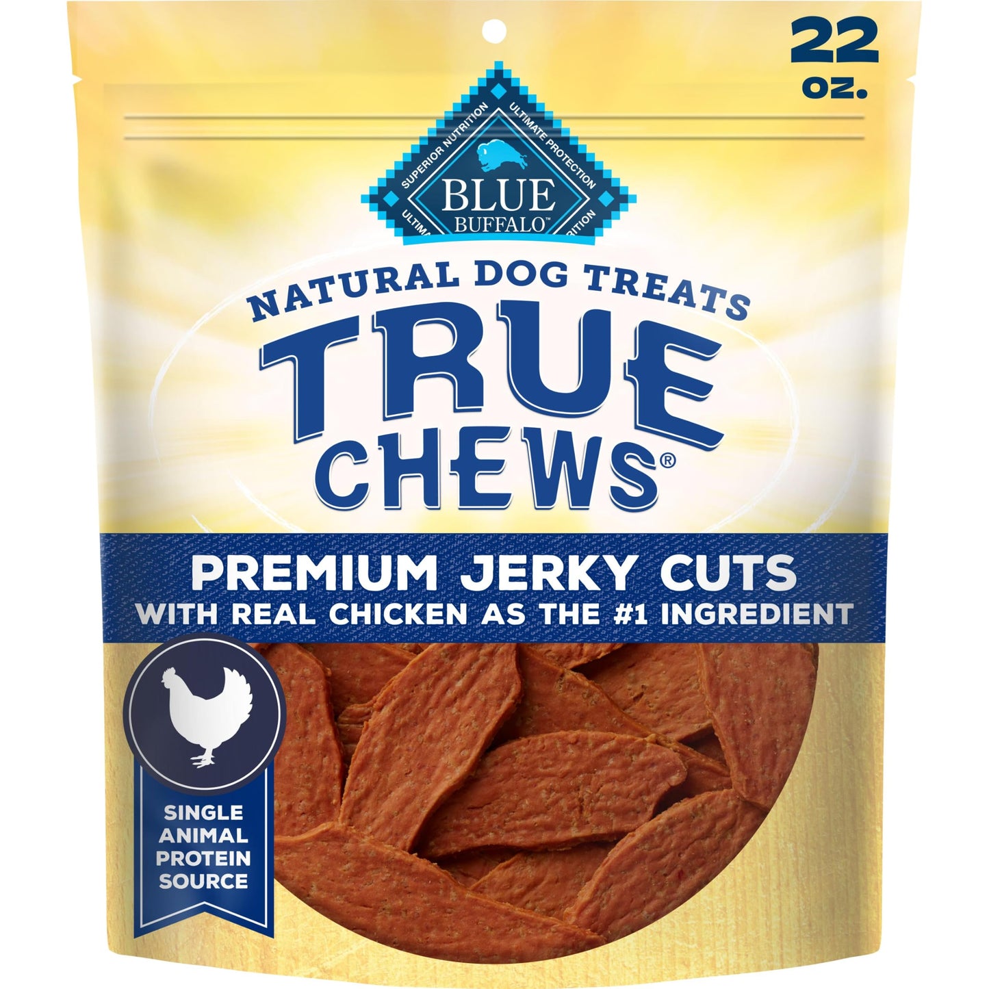 Blue Buffalo True Chews Premium Jerky Cuts Chicken Dog Treats, 4 oz