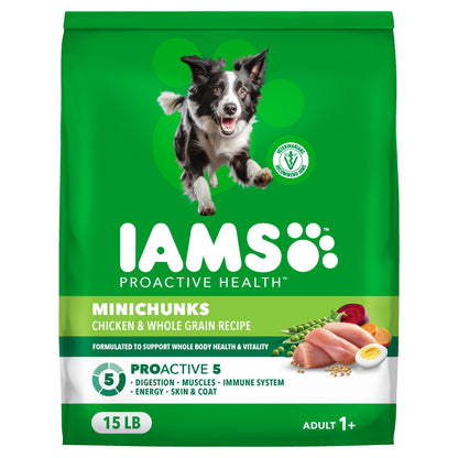 IAMS Proactive Health Adult Minichunks Dry Dog Food, Chicken, 30 lb