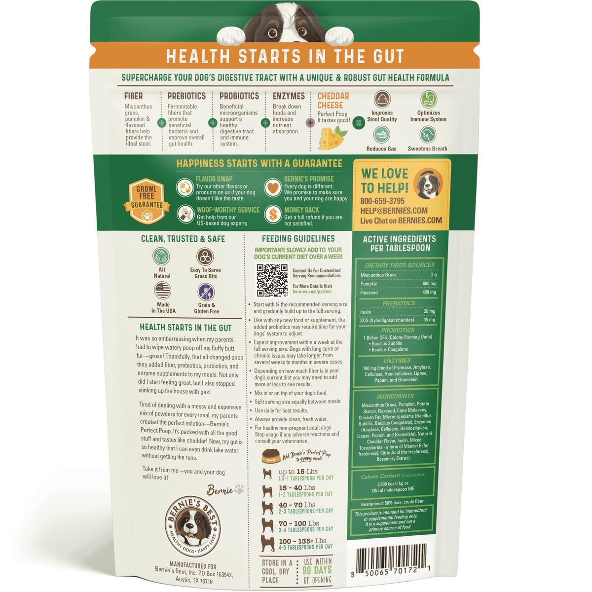 Bernie's Perfect Poop 4-in-1 Digestion Supplement, 2 Flavor Bundle, 12.8 oz