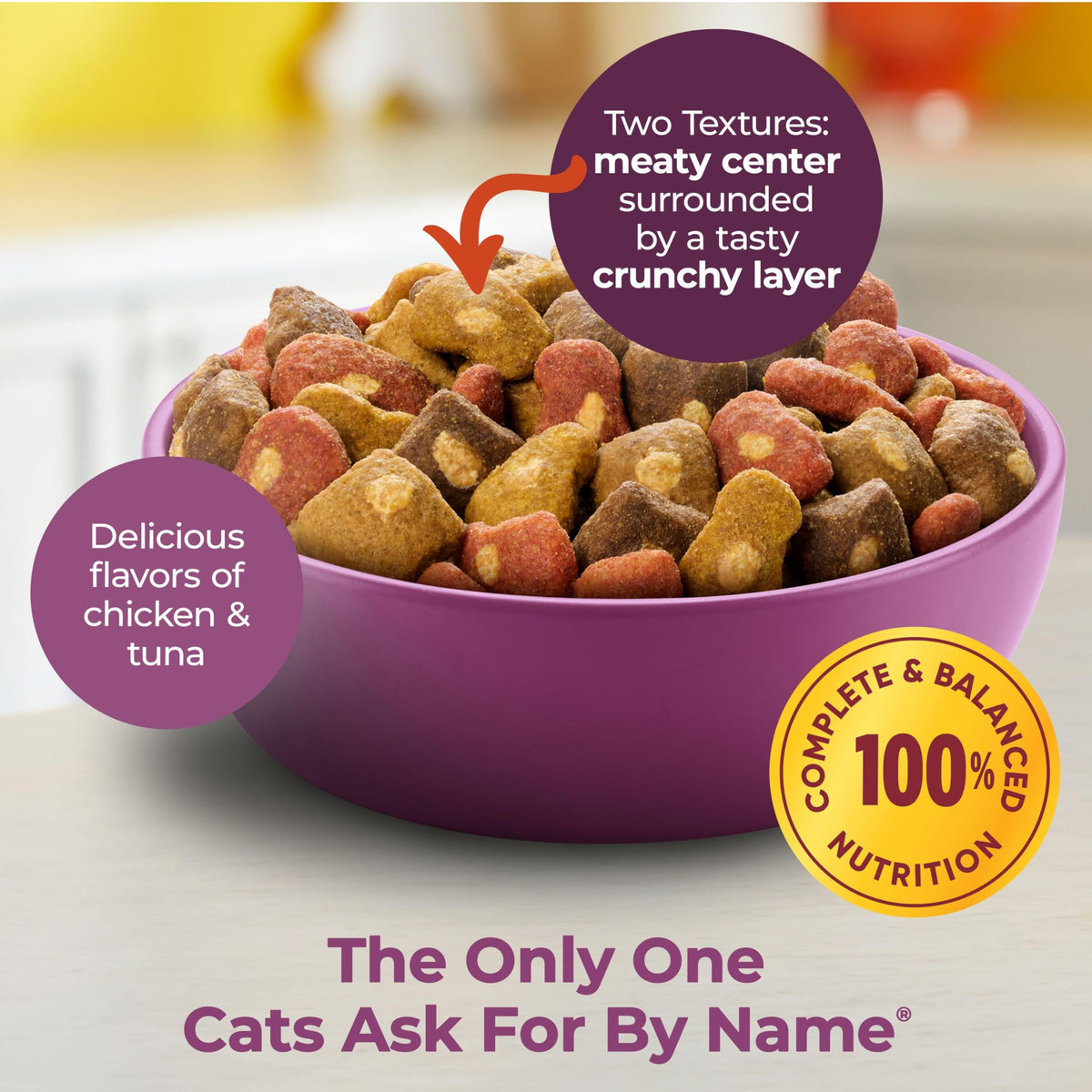 Meow Mix Tender Centers, Dry Cat Food, Beef & Salmon Flavors, 14.2 lb. Bag
