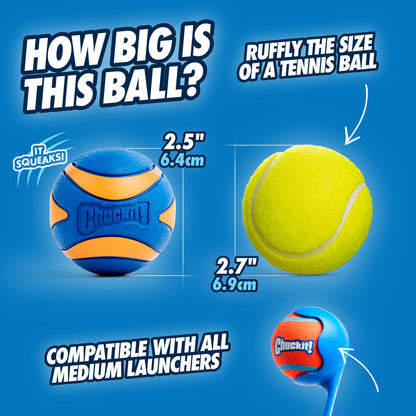 Chuckit! Ultra Ball Dog Toy, Durable Rubber, Medium 2.5-in, 2 Pack