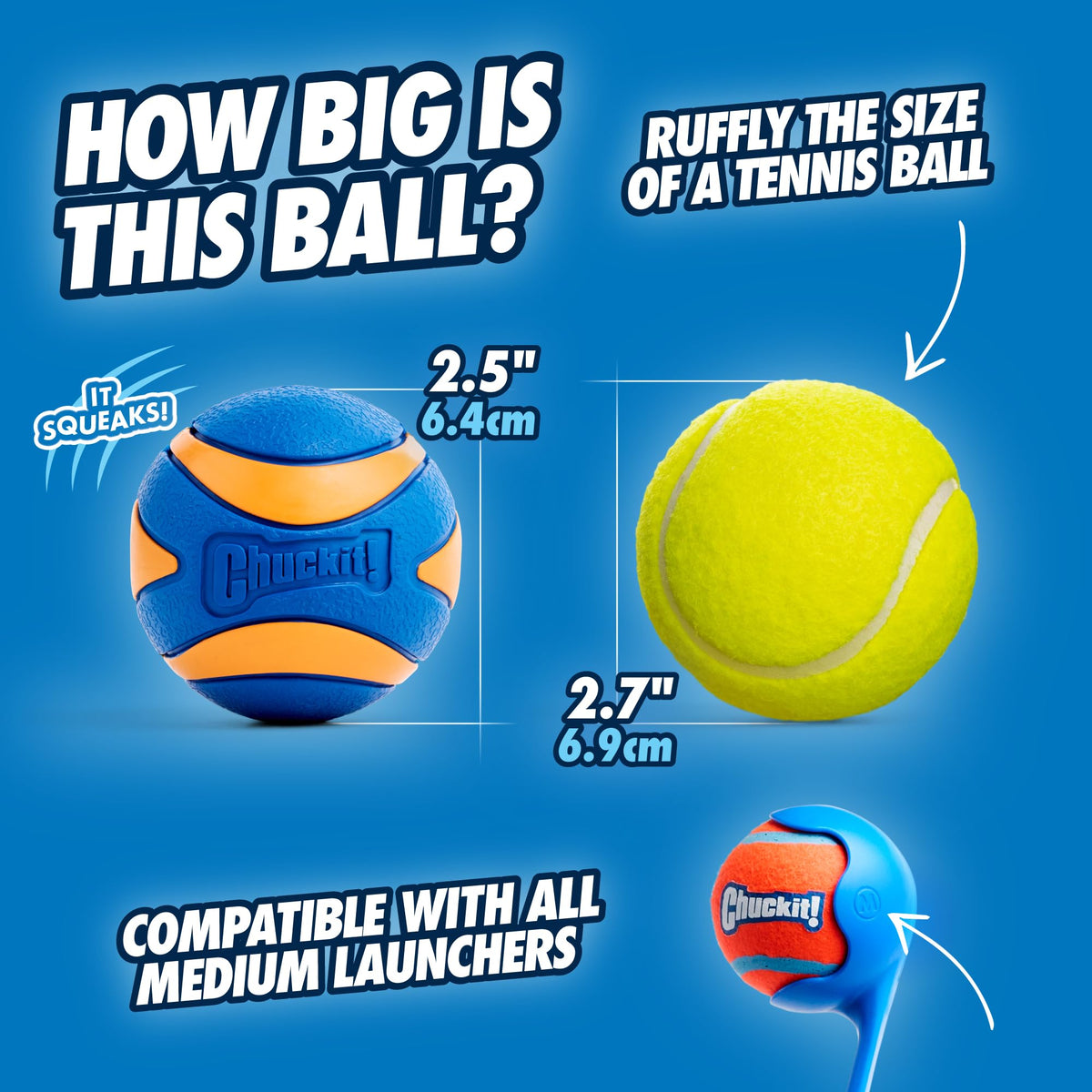 Chuckit! Ultra Ball Dog Toy, Durable Rubber, Medium 2.5-in, 2 Pack
