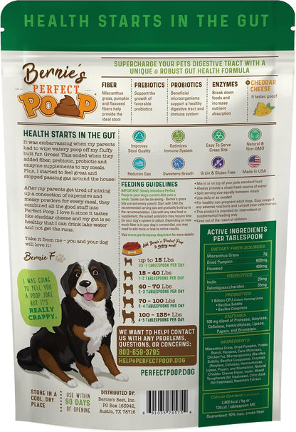 Bernie's Perfect Poop 4-in-1 Digestion Supplement, 2 Flavor Bundle, 12.8 oz