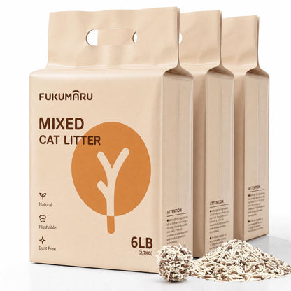 FUKUMARU Tofu Cat Litter, SAP Absorbent, Clumping, Odor Control, 18 lb