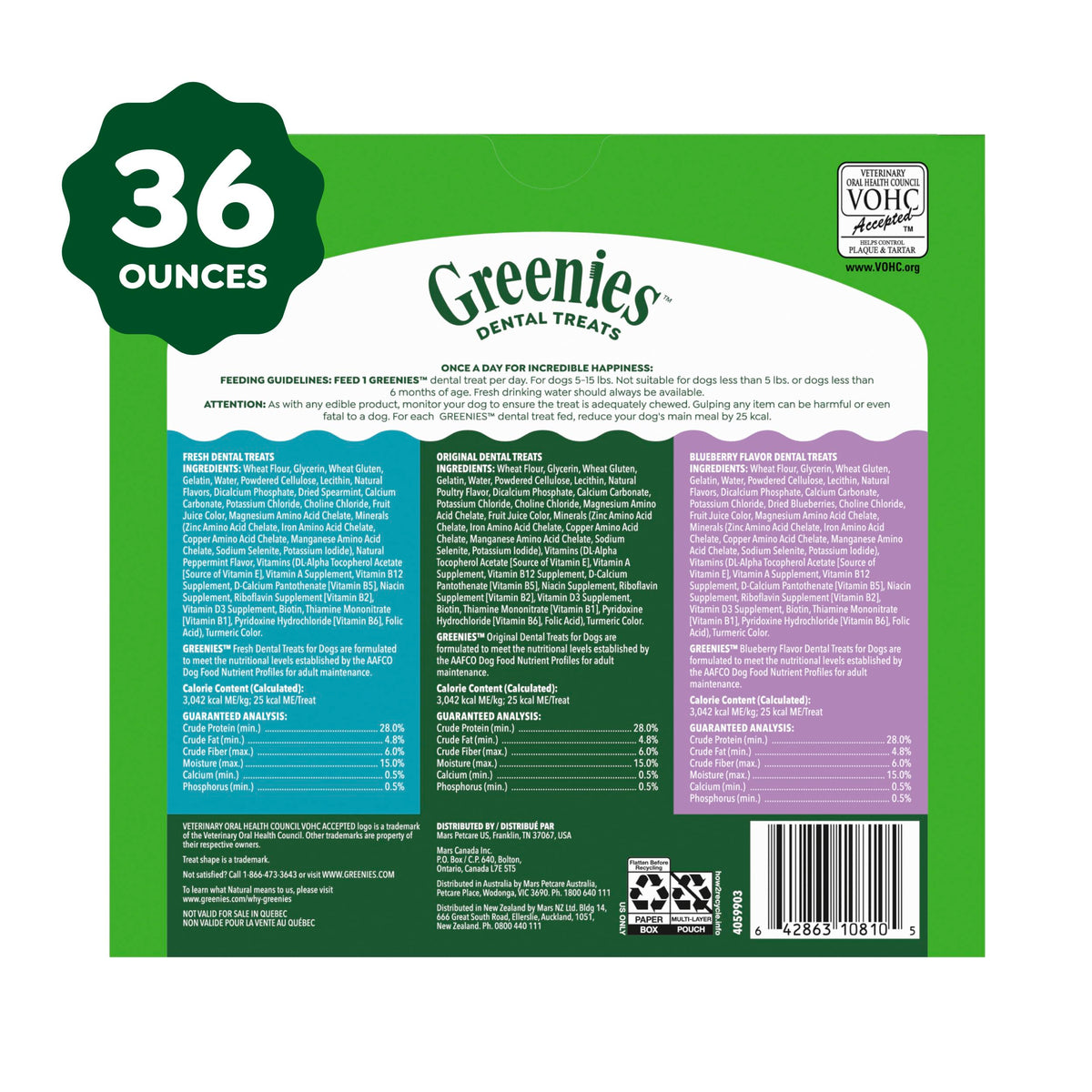 Greenies Teenie Natural Dental Dog Treats, Fresh Mint Flavor, 43 Count