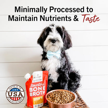Stella & Chewy's Premium Cage-Free Chicken Bone Broth for Dogs - Joint & Gut Health Support Liquid Food Topper with Collagen & Turmeric, 16 Fl Oz Resealable Pouch
