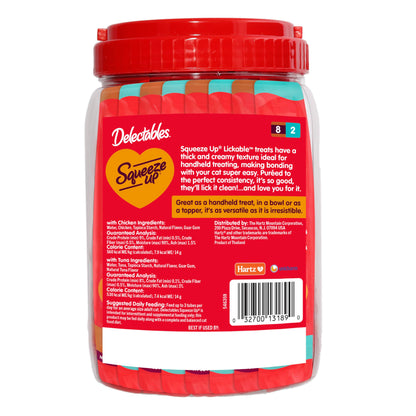 Delectables Squeeze Up Variety Pack, Creamy Squeezable Puree, Lickable Wet Cat Treats, Grain Free, No Added Fillers, No by-Products, No Added Preservatives, 0.5 Ounces Tube, 72 Tubes Total