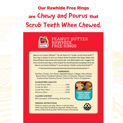 Country Kitchen Rawhide Free Beef Twists Dog Chews, 3 Count