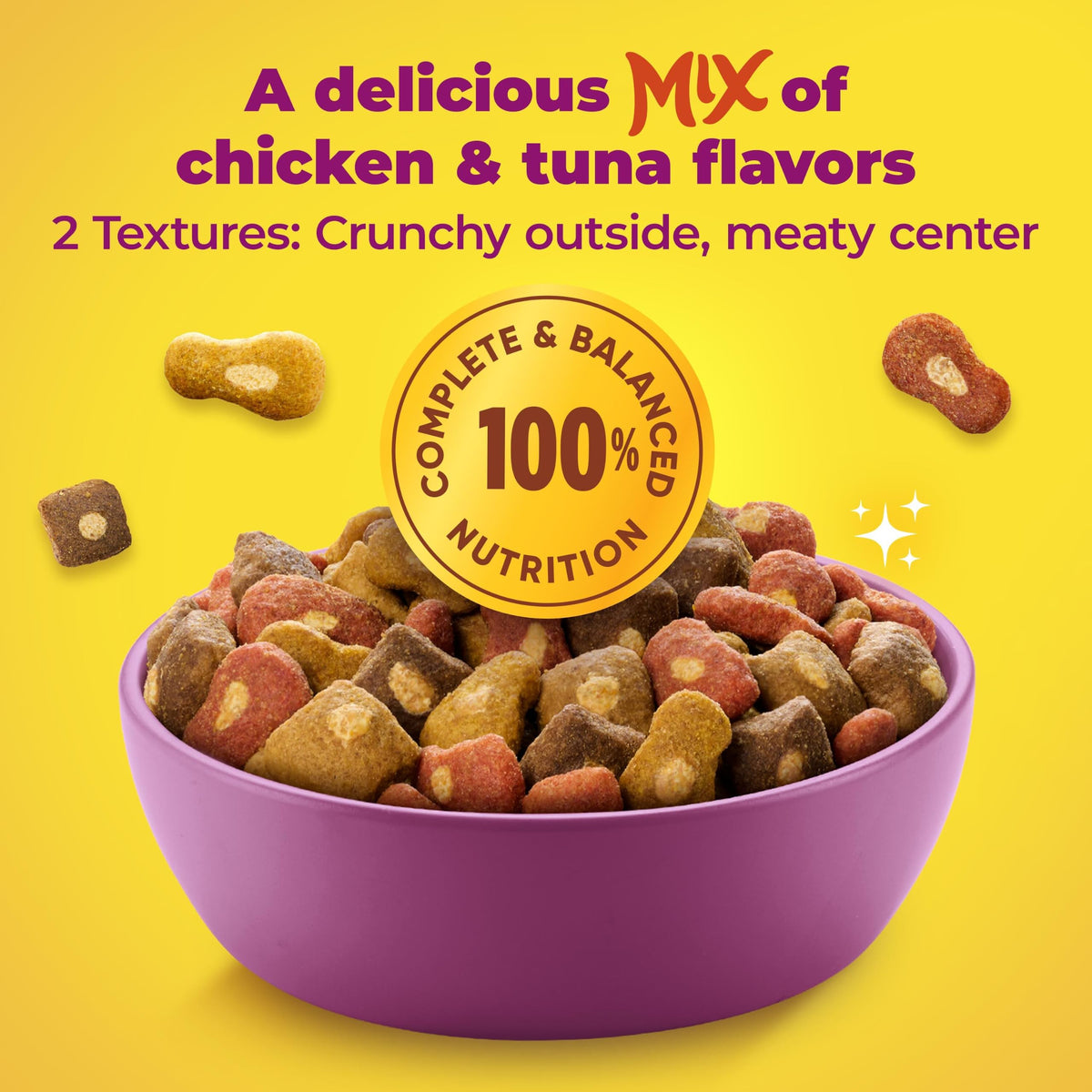 Meow Mix Tender Centers, Dry Cat Food, Beef & Salmon Flavors, 14.2 lb. Bag