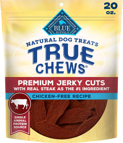 Blue Buffalo True Chews Premium Jerky Cuts Steak Dog Treats, 10 oz
