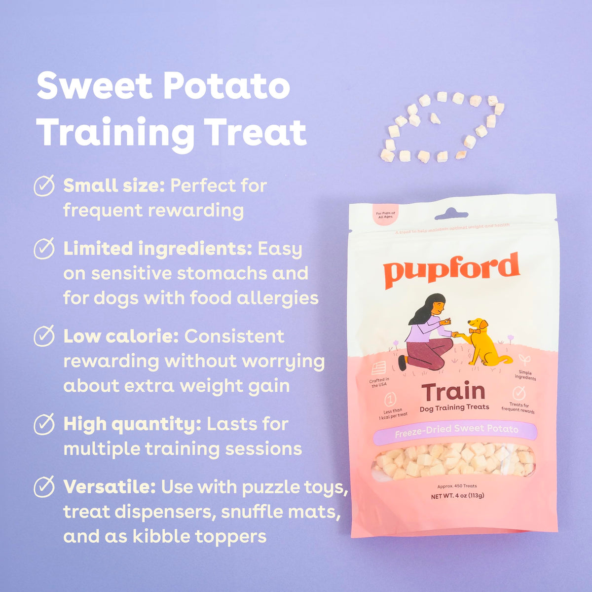 Pupford Freeze Dried Training Treats for Dogs & Puppies (Beef Liver, 4 oz)
