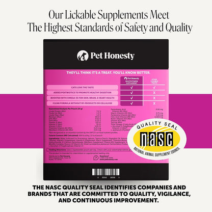 Pet Honesty Vet Backed Cat Multivitamin Lickable Puree, Salmon, 40 Ct
