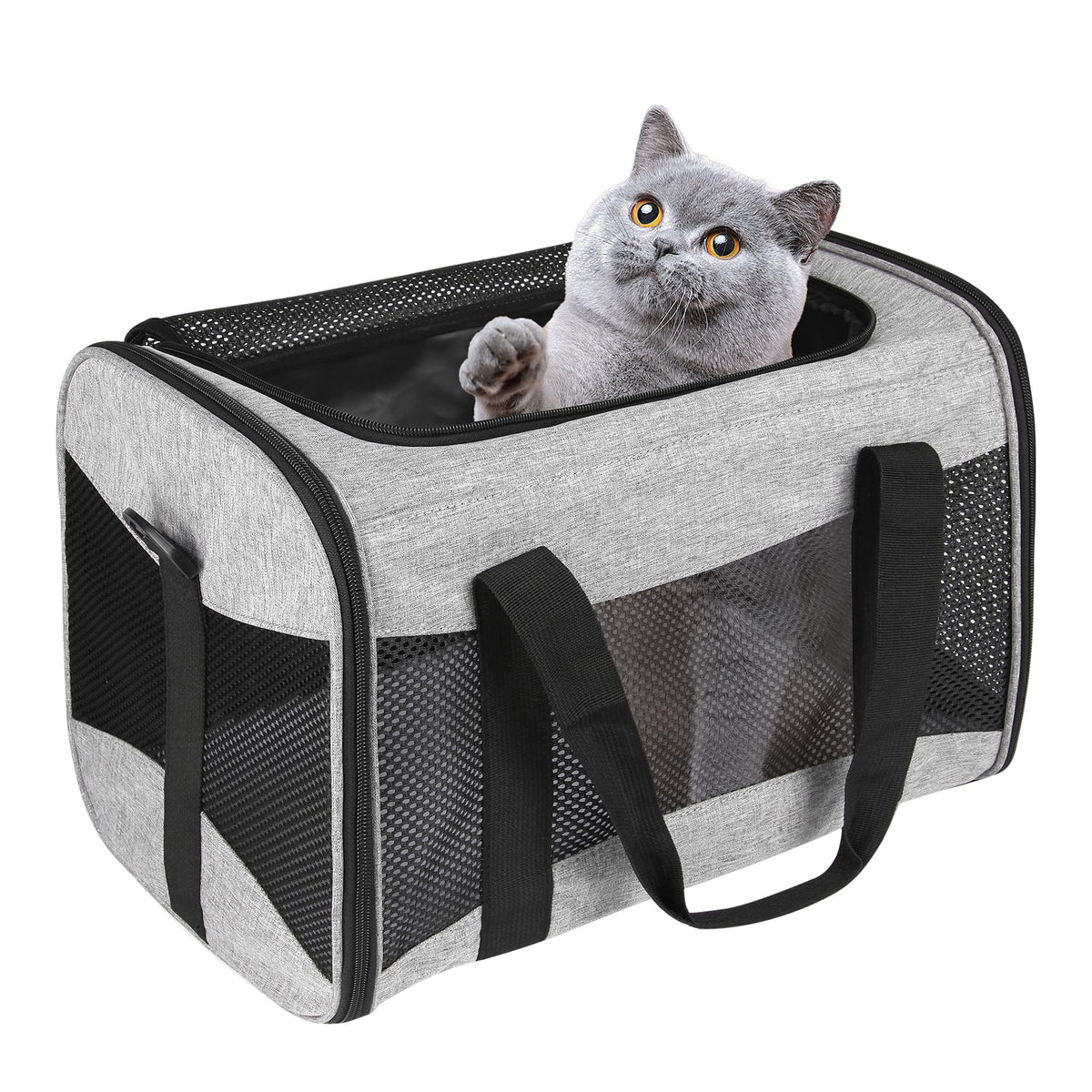 Cat Dog Carriers Soft-Sided Pet Carrier Large Cats for Medium Big Cat Small Dog Puppy up to 16lbs TSA Airline Approved Animal Collapsible Cat Carrier Carriers Travel Carrier Cat Bag (17x11x11)