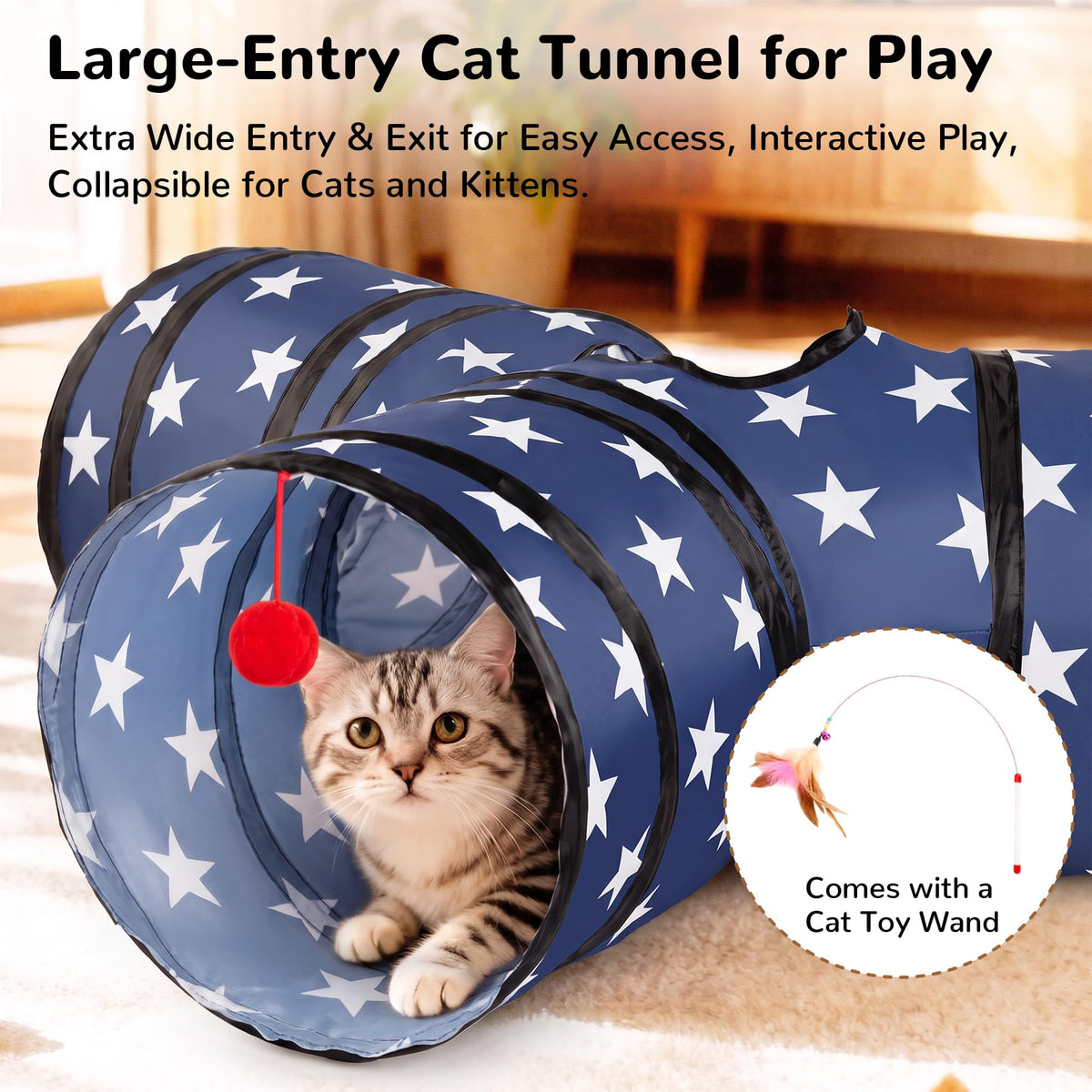 Tempcore Pet Tunnel Tube Cat Toys, Cat Tunnels for Indoor Cats
