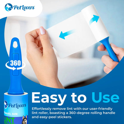 PetLovers Extra Sticky Lint Roller Mega Value Set 450 Sheets for Pet Hair Removal and Clothes, Dog and Cat Lint Remover 5 Pack