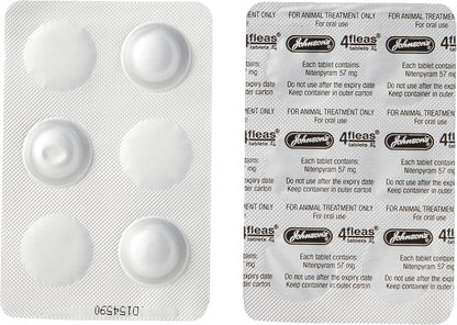 Johnsons Veterinary Products 4Fleas Dog Tablets, Large, 57 mg, 6 Tablets