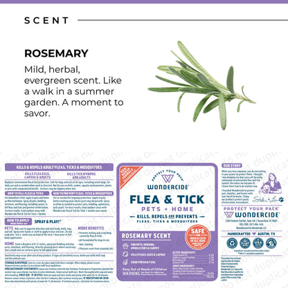 Wondercide Flea Tick & Mosquito Spray for Pets & Home - Rosemary 16 fl oz