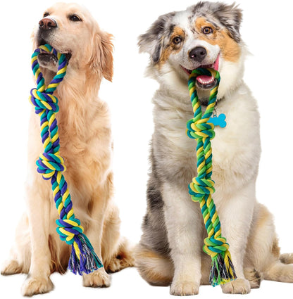 SHARLOVY Large Tough Chew Toys for Aggressive Chewers, 9 Pack Dog Rope Toys