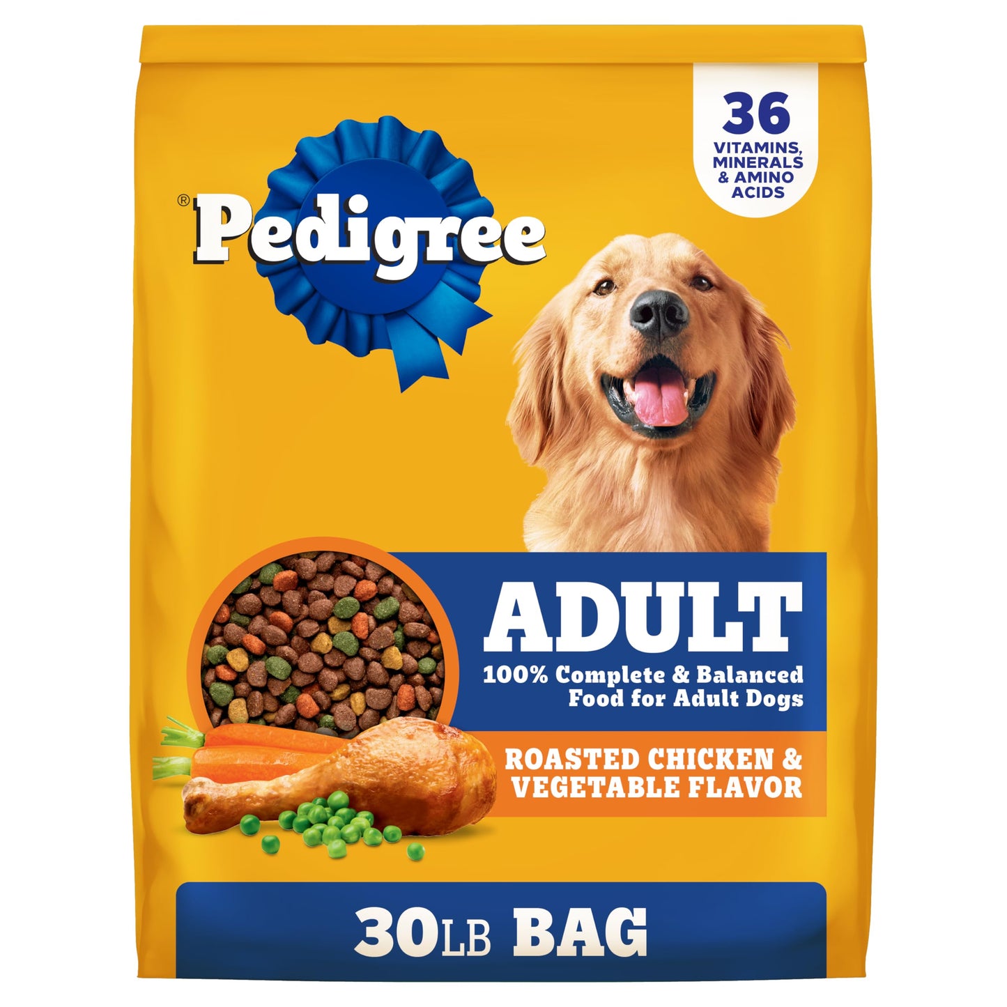 Pedigree Complete Nutrition Dry Dog Food, Steak & Vegetable, 18 lb