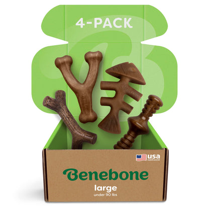 Benebone 7-Pack Dog Chew Toys for Aggressive Chewers, Dog Bones, Medium