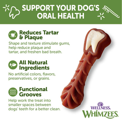 Wellness WHIMZEES Freshzees Natural Dog Dental Treat, Soft Chews, Freshens Breath, Extra-Small Size, 14.81 oz Bag, 56 Count