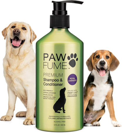 PAWFUME Dog Shedding Shampoo and Conditioner, Royal Lavender, 1-Pack