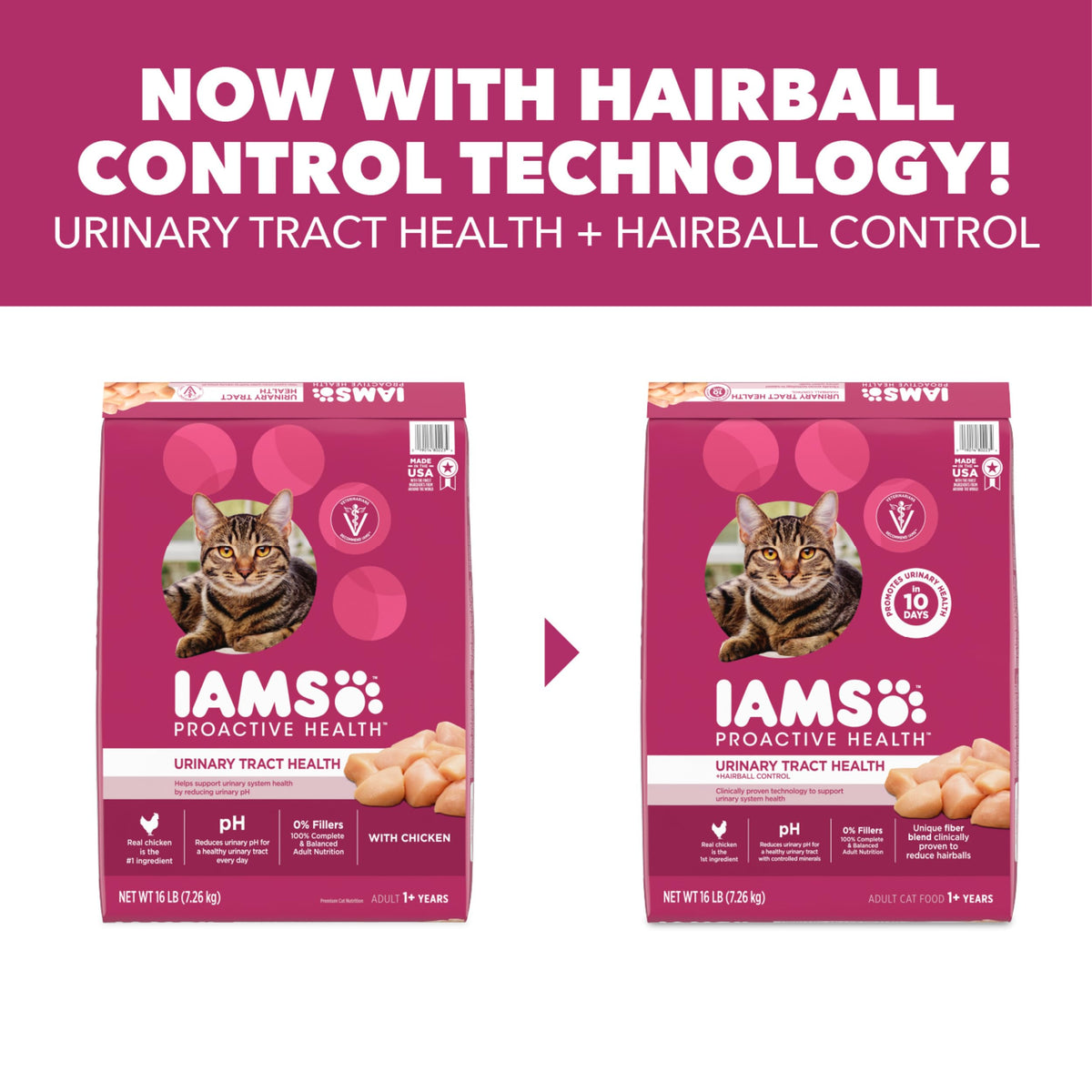 IAMS Proactive Health Urinary Tract Health Dry Cat Food, Chicken, 7 lb