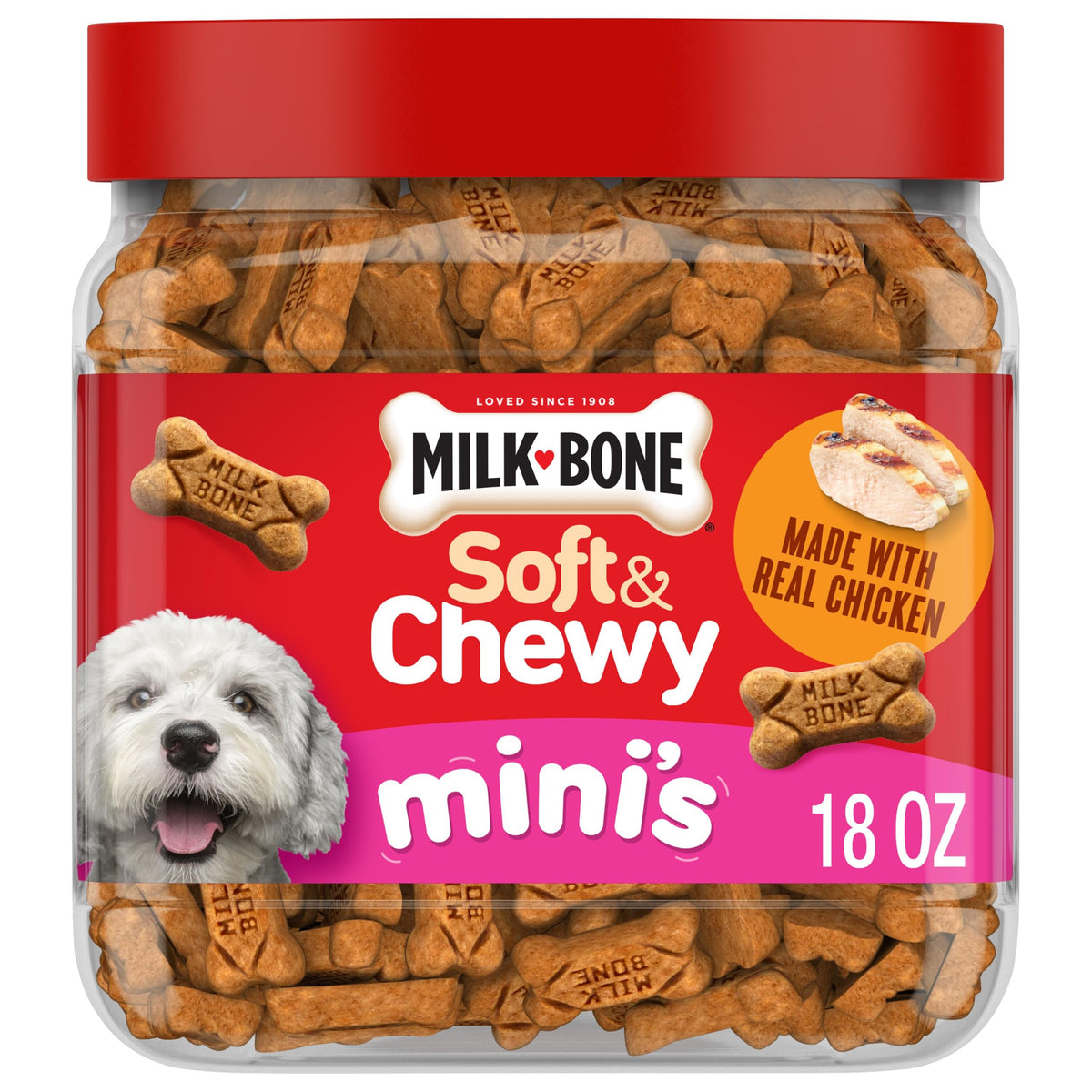 Milk-Bone Soft & Chewy Dog Treats, 25 Oz. Canister