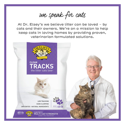 Dr. Elsey's Clean Tracks Clumping Clay Cat Litter, 20 lbs.