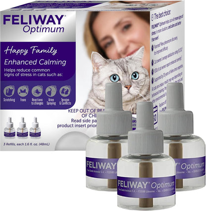 FELIWAY Optimum Cat Calming Pheromone Diffuser Refill - 3 Pack