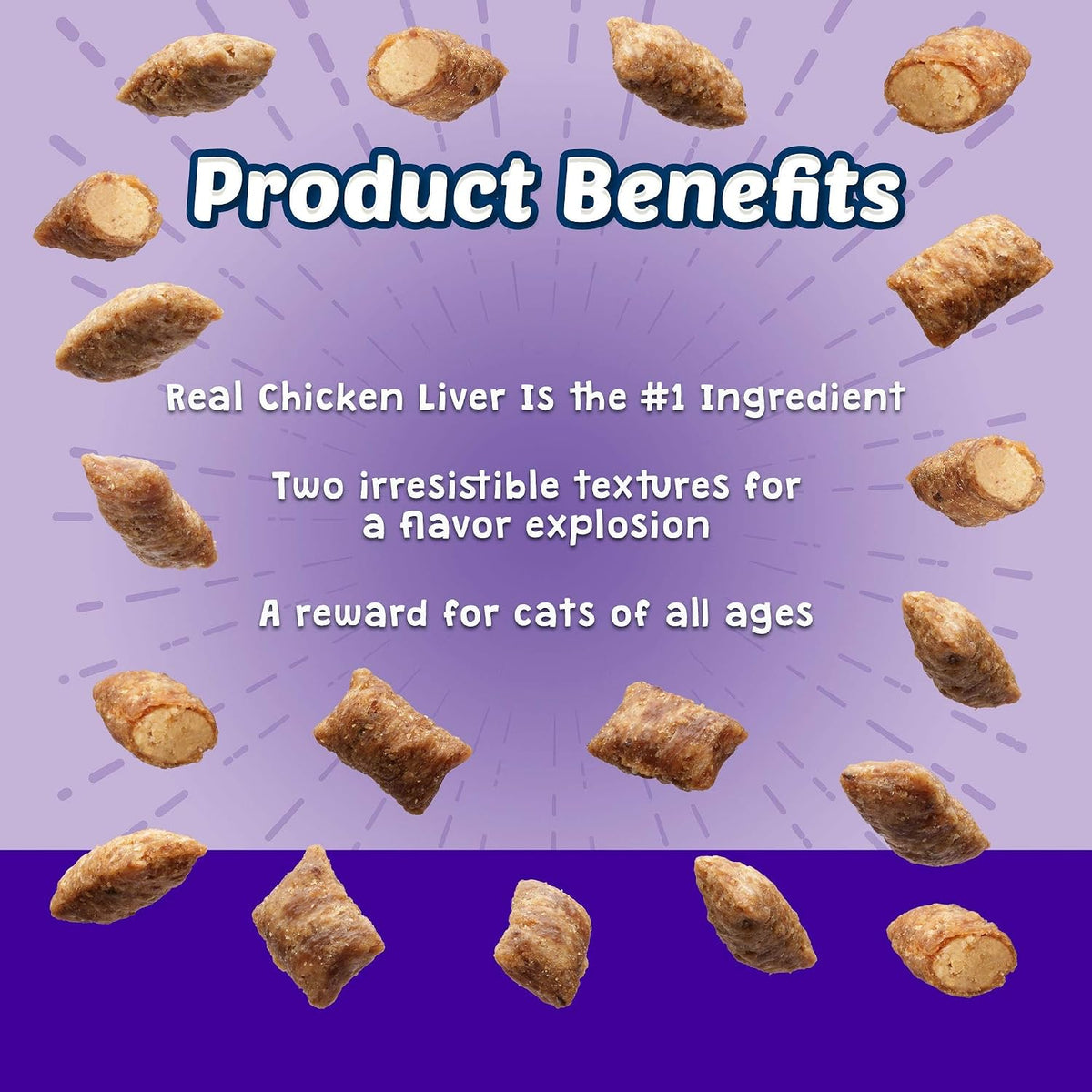 Blue Buffalo Bursts Liver & Beef Crunchy & Creamy Cat Treats, 2 oz, 6 ct