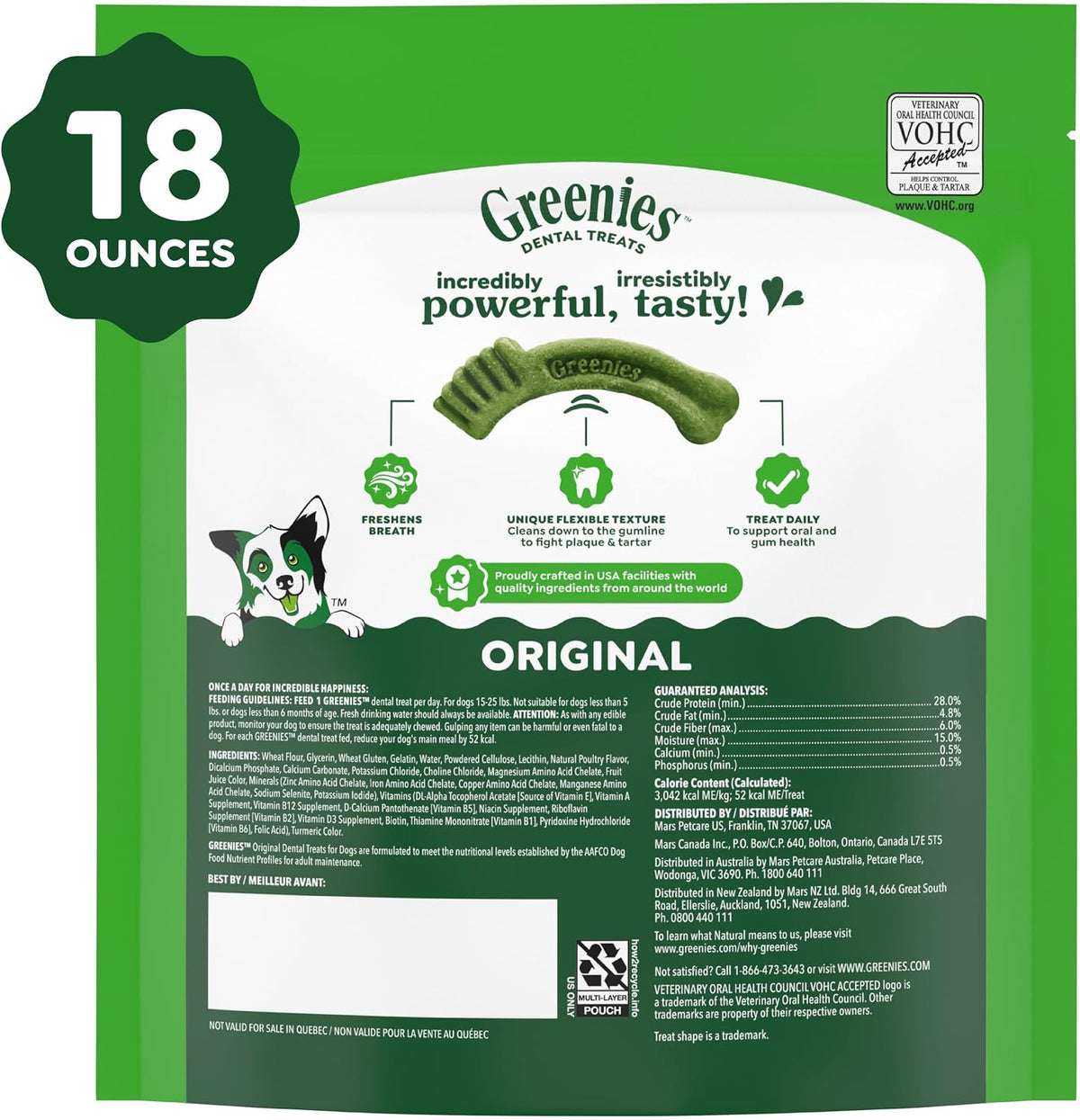 Greenies Petite Natural Dental Dog Treats, Original Flavor, 30 Count