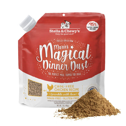 Stella & Chewy’s Freeze-Dried Raw Marie's Magical Dinner Dust – Protein Rich, Grain Free Dog & Puppy Food Topper – Grass-Fed Beef Recipe – 7 oz Bag