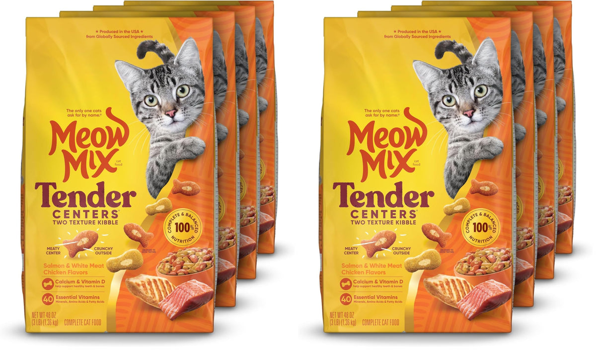 Meow Mix Tender Centers, Dry Cat Food, Beef & Salmon Flavors, 14.2 lb. Bag