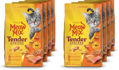 Meow Mix Tender Centers, Dry Cat Food, Beef & Salmon Flavors, 14.2 lb. Bag