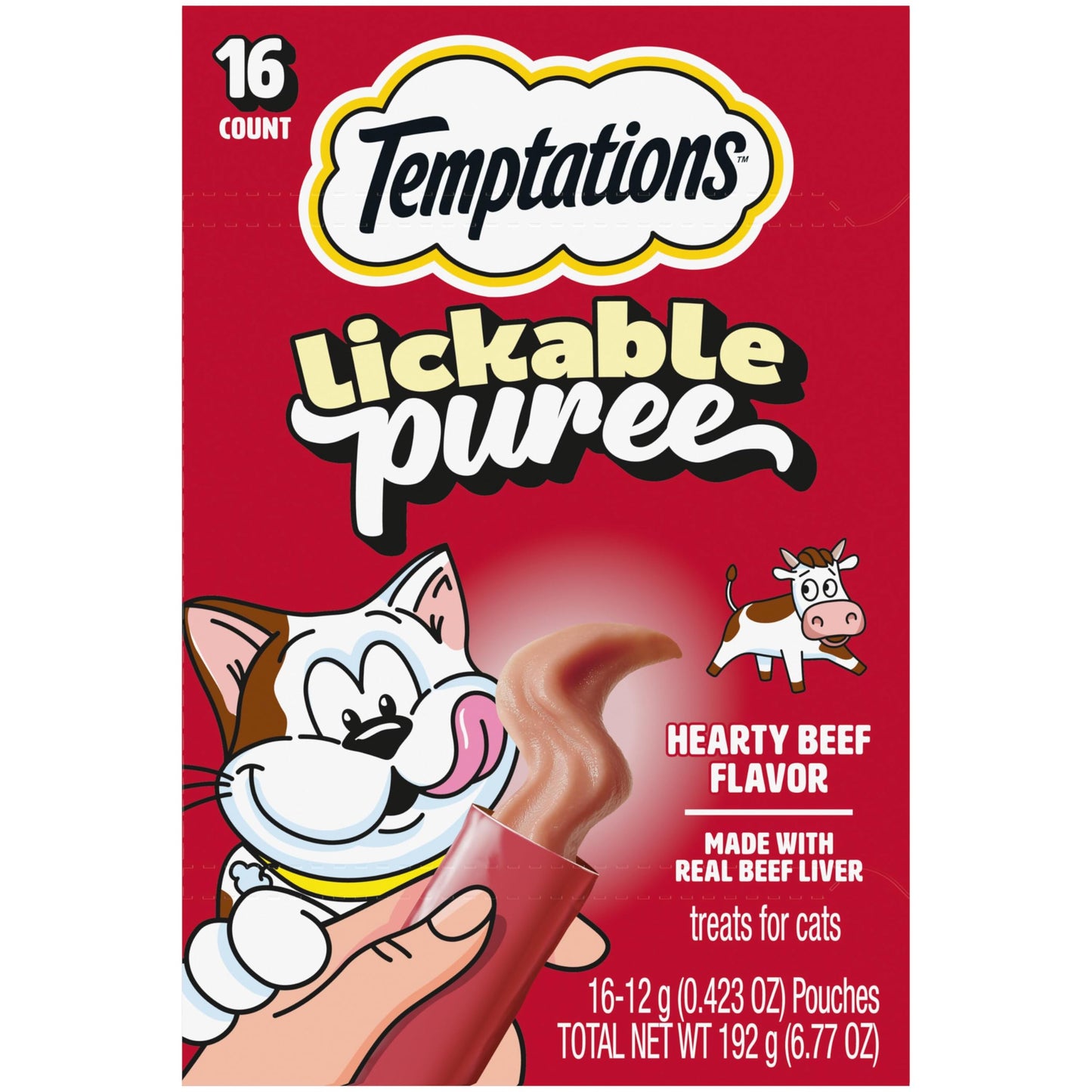 Temptations Creamy Puree Cat Treats, Chicken, Salmon & Tuna, 24 Count