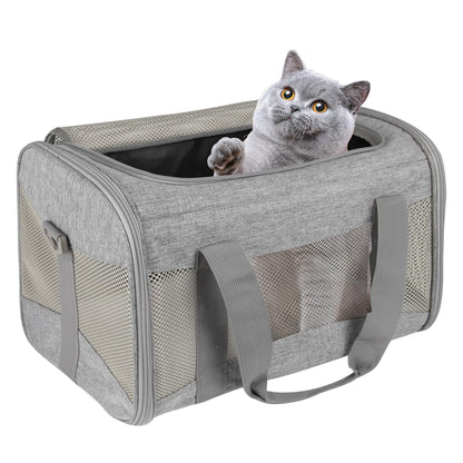 Cat Dog Carriers Soft-Sided Pet Carrier Large Cats for Medium Big Cat Small Dog Puppy up to 16lbs TSA Airline Approved Animal Collapsible Cat Carrier Carriers Travel Carrier Cat Bag (17x11x11)