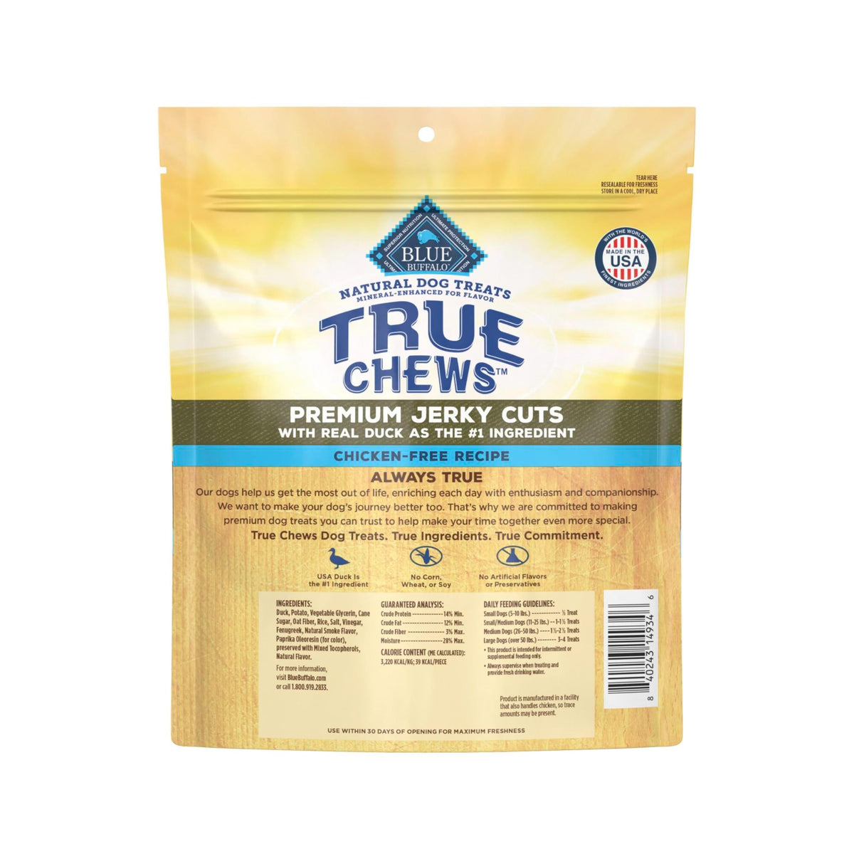 Blue Buffalo True Chews Premium Jerky Cuts Steak Dog Treats, 10 oz