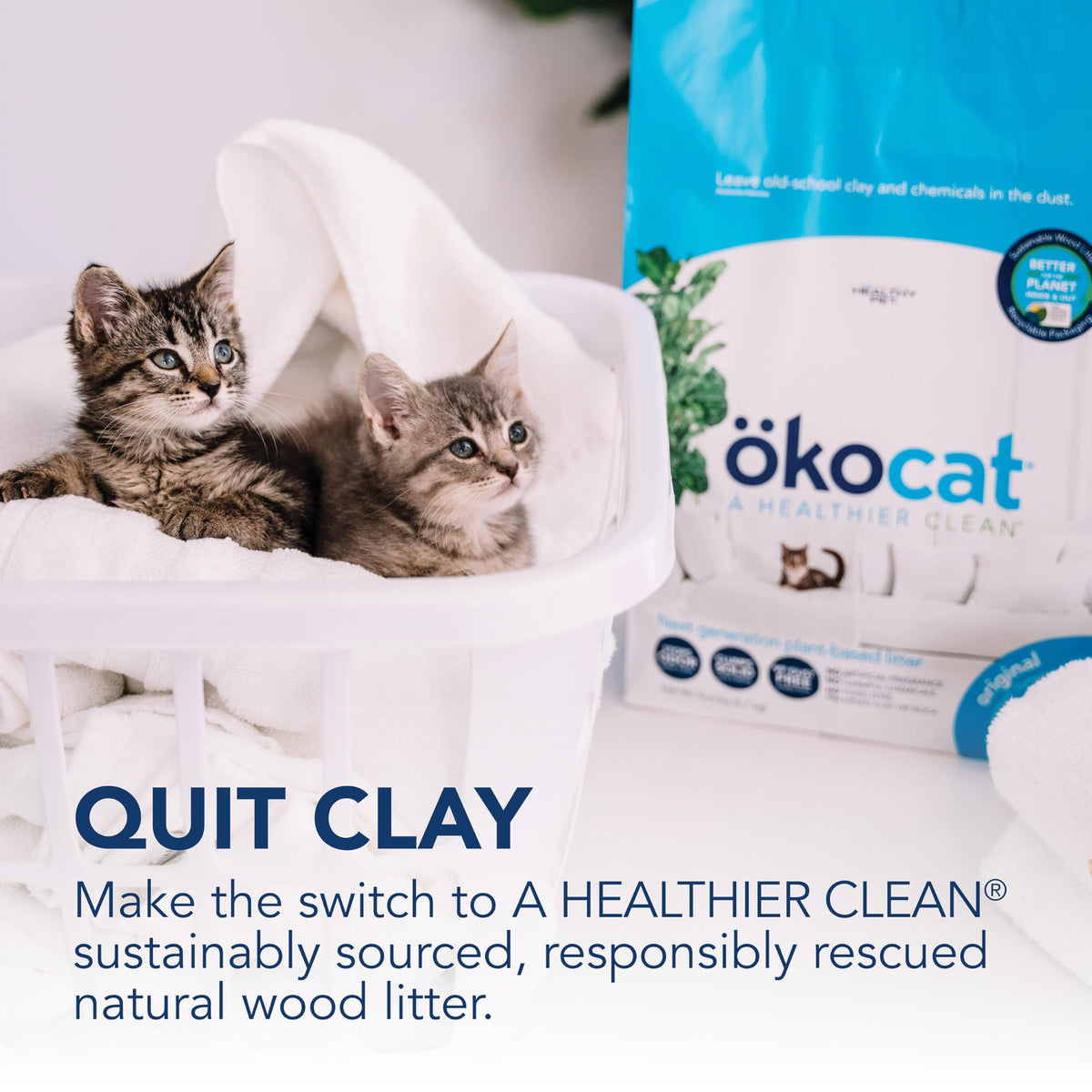 ökocat Low Tracking Natural Wood Clumping Cat Litter, Odor Control 14 Lbs