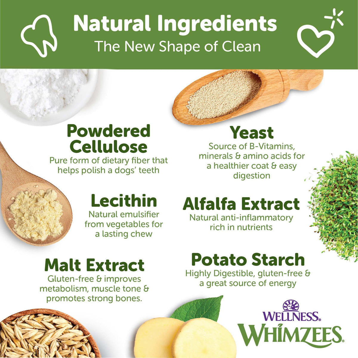 Wellness WHIMZEES Freshzees Natural Dog Dental Treat, Soft Chews, Freshens Breath, Medium Size, 14.81 oz Bag, 14 Count