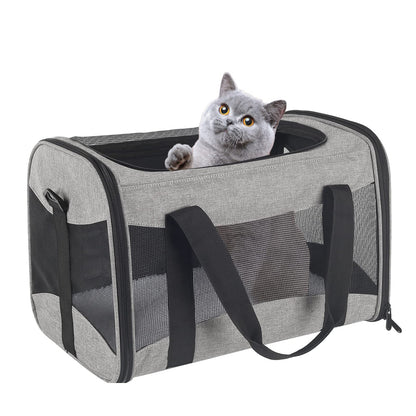 Cat Dog Carriers Soft-Sided Pet Carrier Large Cats for Medium Big Cat Small Dog Puppy up to 16lbs TSA Airline Approved Animal Collapsible Cat Carrier Carriers Travel Carrier Cat Bag (17x11x11)