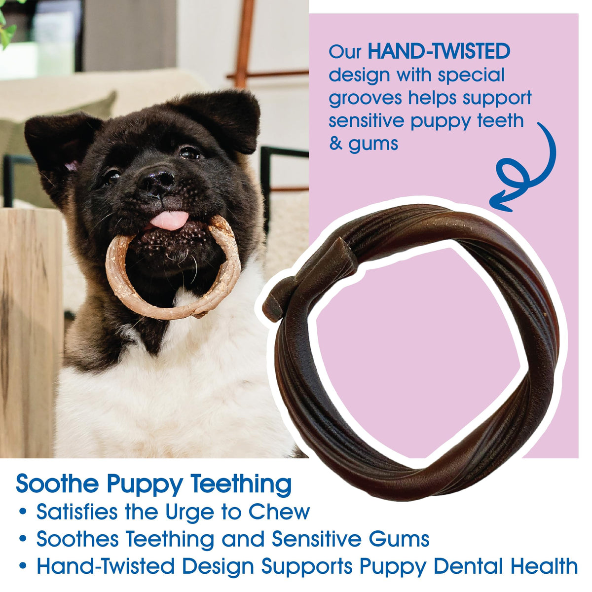 N-Bone Puppy Teething Rings, Chicken Flavor, Natural Puppy Teething Chews & Chew Treats, Helps Soothe Teething Gums, Calcium Enriched, 6 Rings