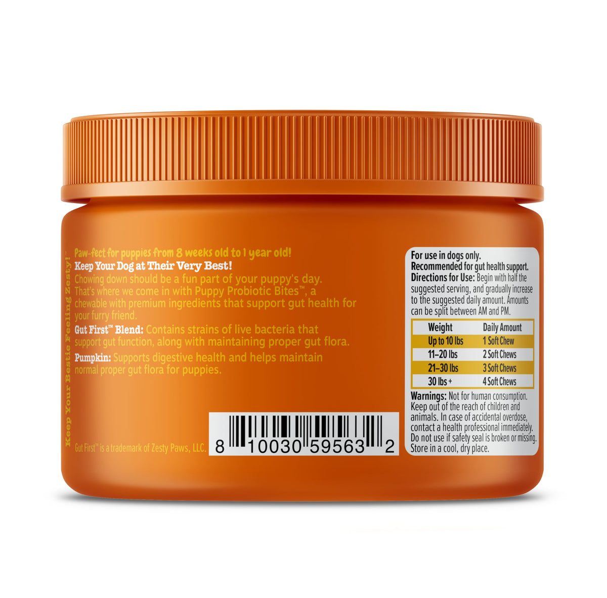 Zesty Paws Probiotics for Dogs, Digestive Enzymes Gut Flora, Digestive Health, Diarrhea & Bowel Support, DE111, Dog Probiotics Soft Chew for Pet Immune System, Chicken, 50 Ct