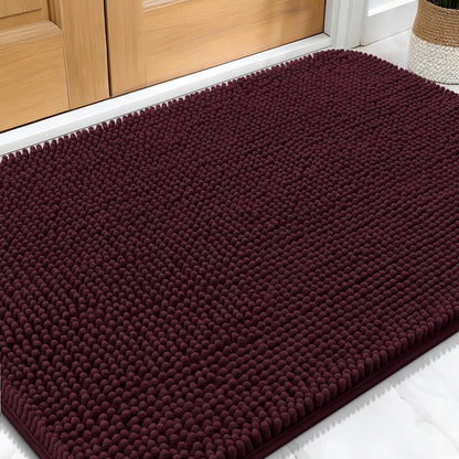 OLANLY Dog Door Mat for Muddy Paws 30x20, Paw Print Design Chenille Mud Mat
