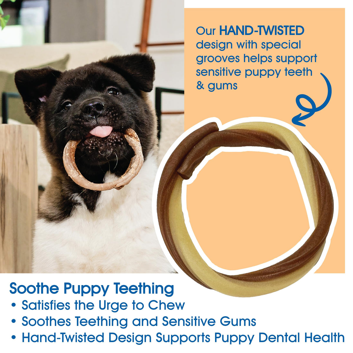 N-Bone Puppy Teething Rings, Chicken Flavor, Natural Puppy Teething Chews & Chew Treats, Helps Soothe Teething Gums, Calcium Enriched, 6 Rings