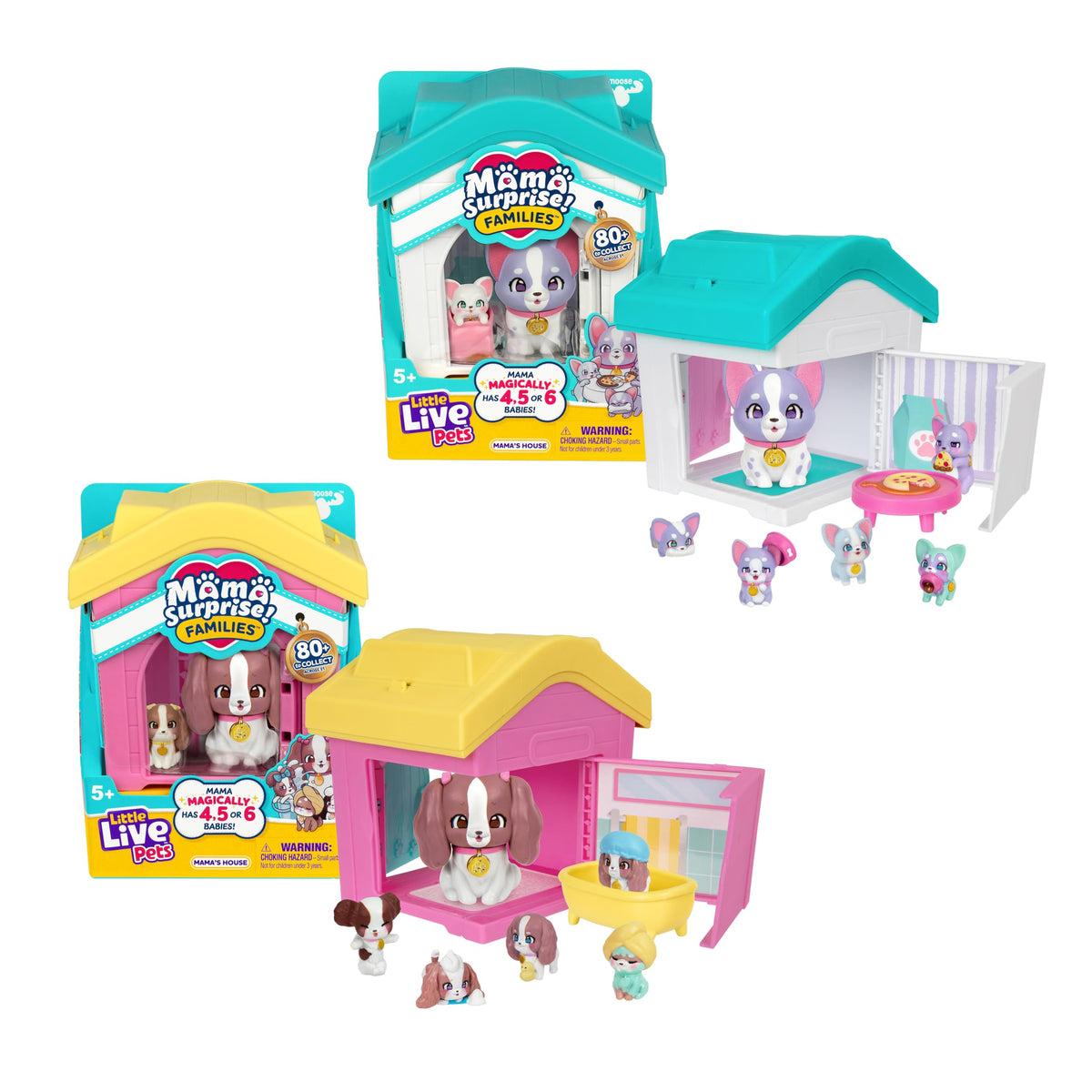 Little Live Pets Mama Surprise Families Pet Vet Playset, Baby Care Clinic Animal Hospital Play Set, 3 Puppies, Accessories, Vet Toys for Kids 5+