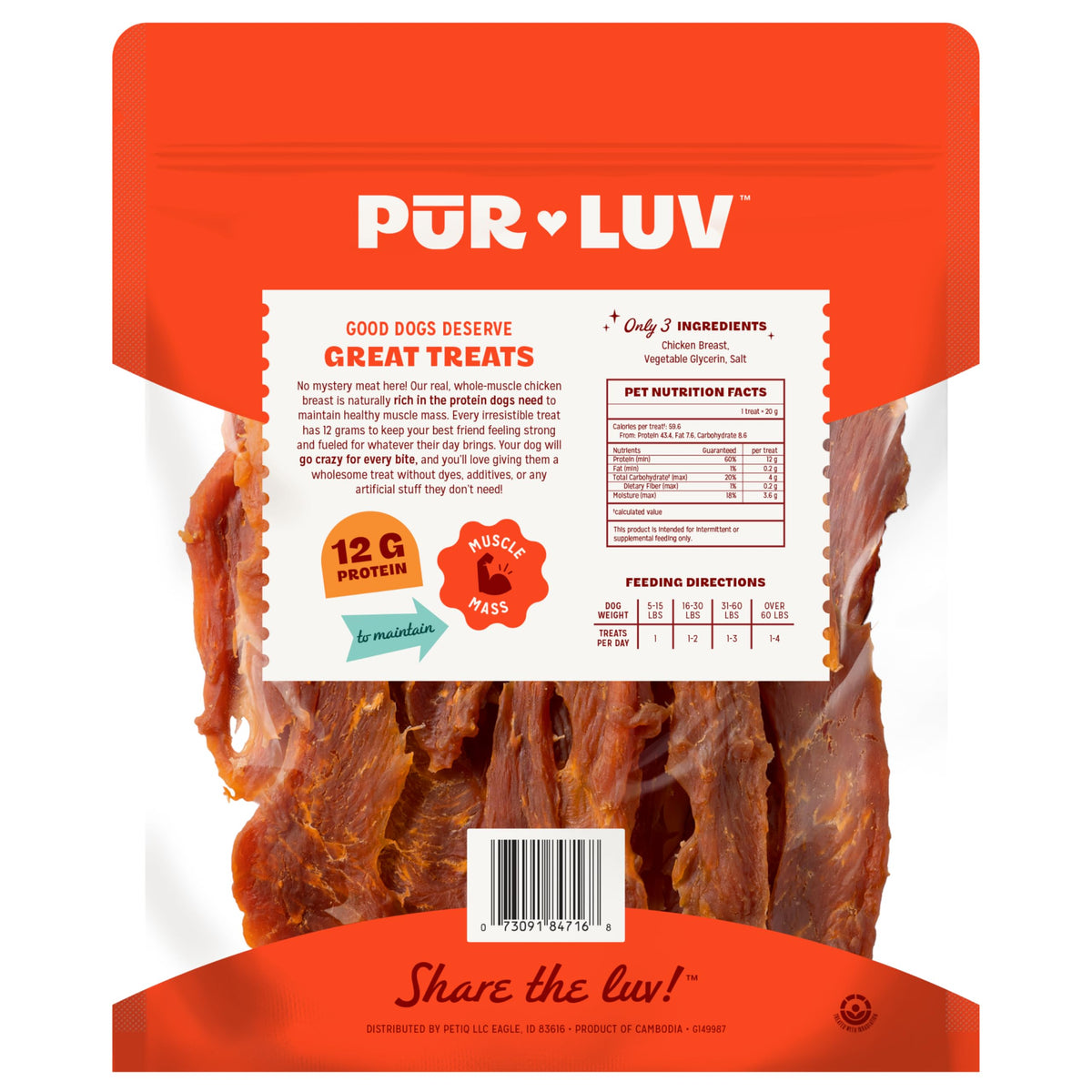 Pur Luv Dog Treats, K9 Kabobs Made with Real Chicken and Duck, 12 Ounces, Dog Snacks, Healthy, Easily Digestible, Long-Lasting, High Protein Treat, Satisfies Urge to Chew (Pack of 12)