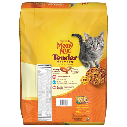 Meow Mix Tender Centers, Dry Cat Food, Beef & Salmon Flavors, 14.2 lb. Bag